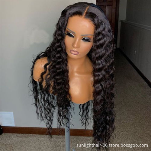 Mink brazilian  vendor jewish wig Indian temple hair processed virgin hair deep wave human hair lace wigs with top quality
